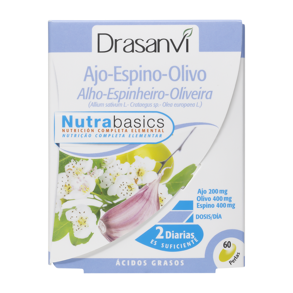 Ajo Espino Olivo 500 mg 60 Perlas Nutrabasics Drasanvi