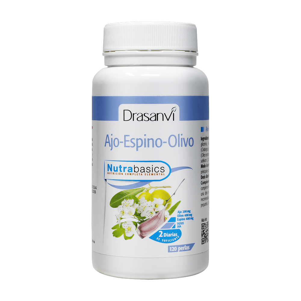 Ajo Espino Olivo 500 mg Bote 120 Perlas Nutrabasics Drasanvi