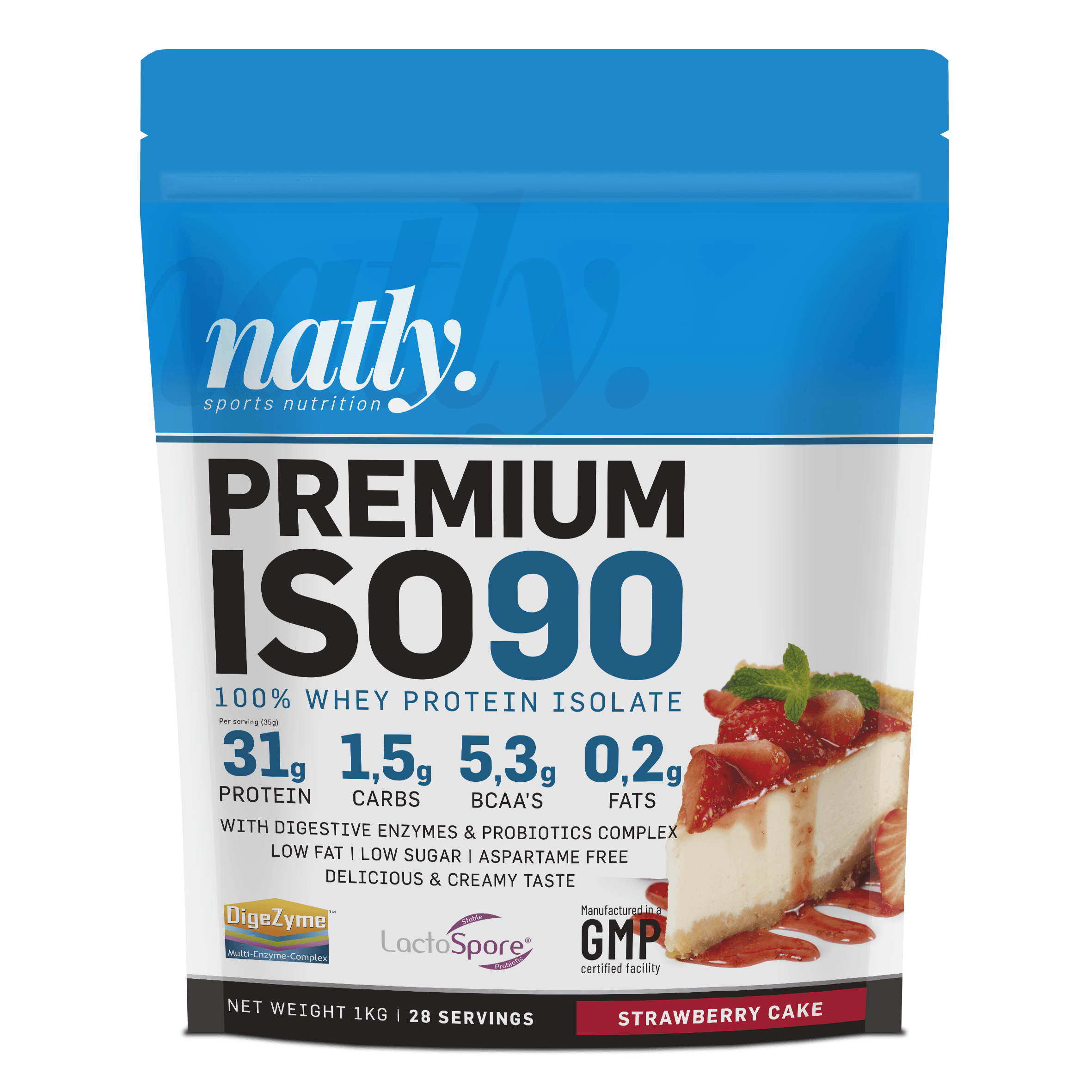 Premium ISO 90 1kg Sabor Tarta de Fresa