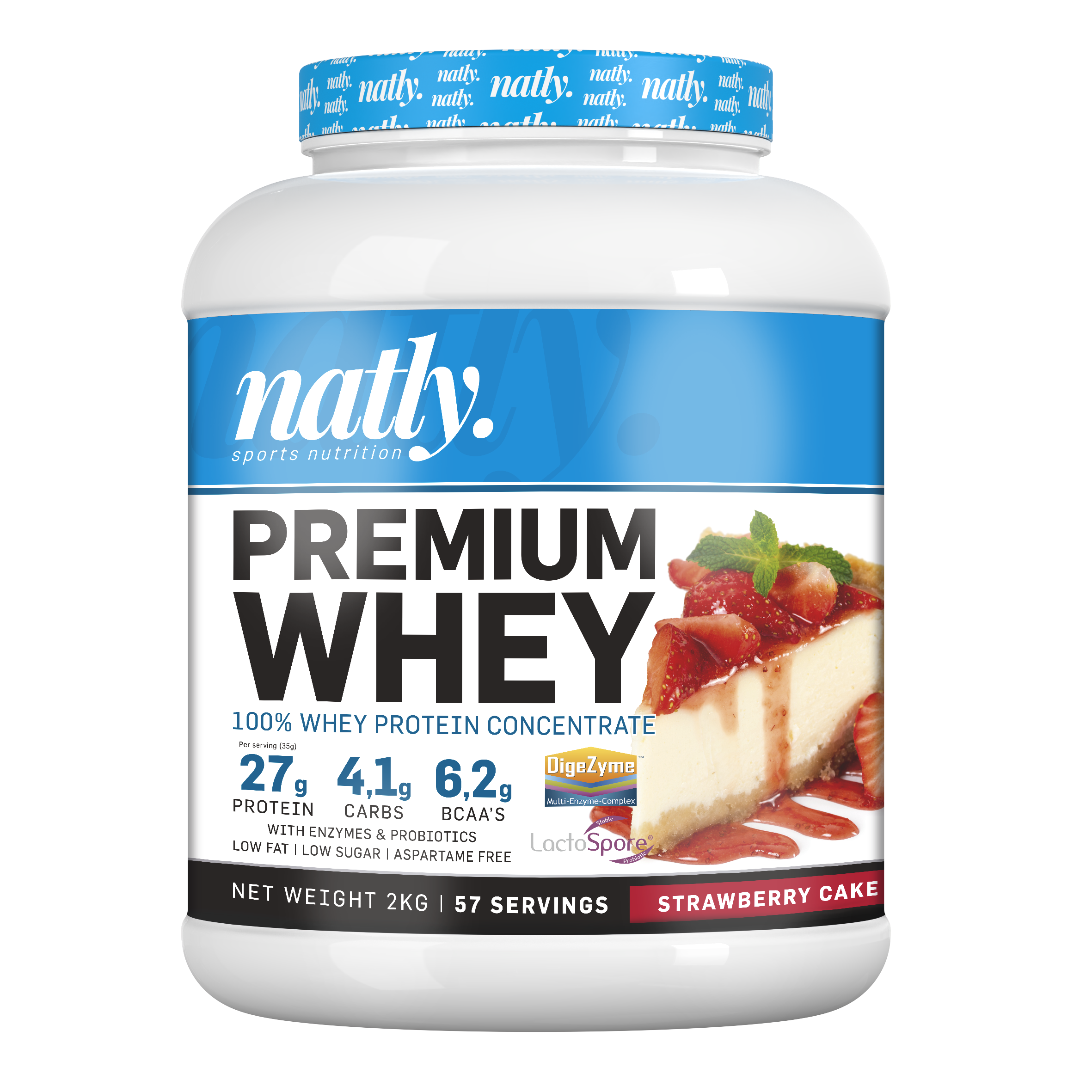Premium whey vanilla caramel cream 2kg Sabor Tarta de fresa